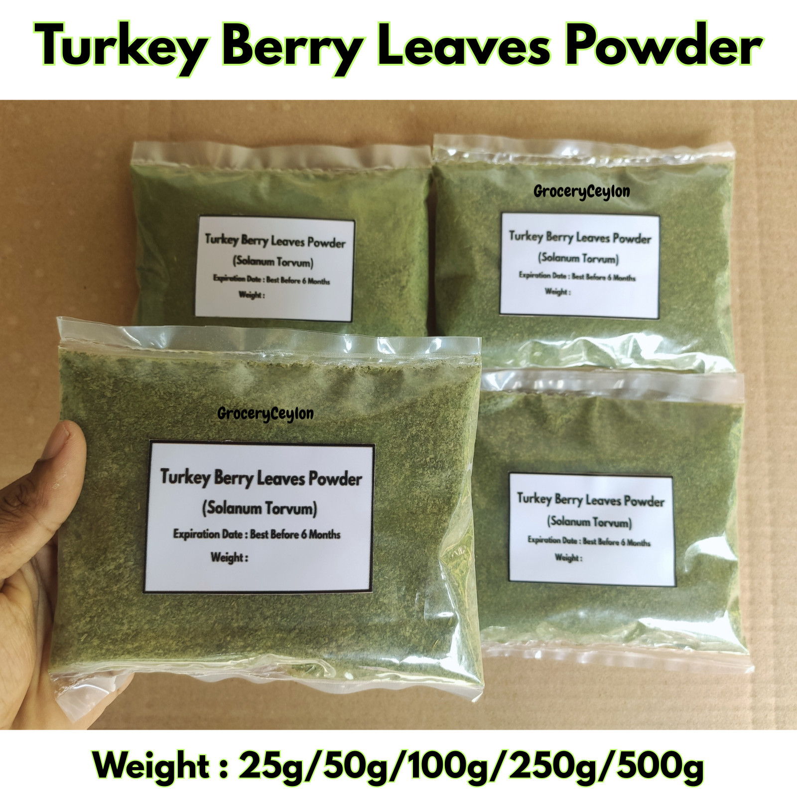 Dried Organic Turkey Berry Leaves Powder Solanum Torvum Pure Leaf Powder