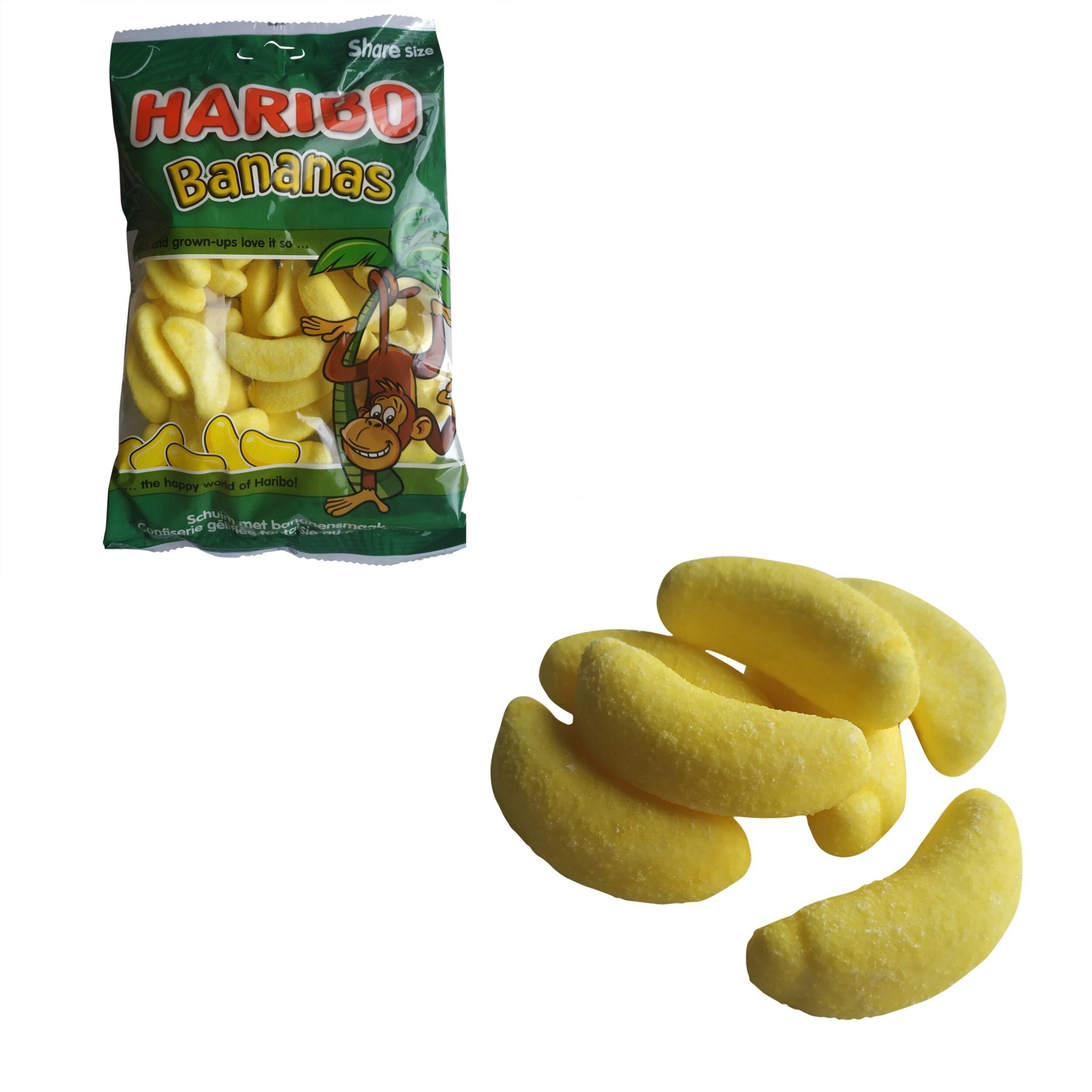 Haribo Bananas Candy | Crunchy with Soft Core | 8.46 Oz