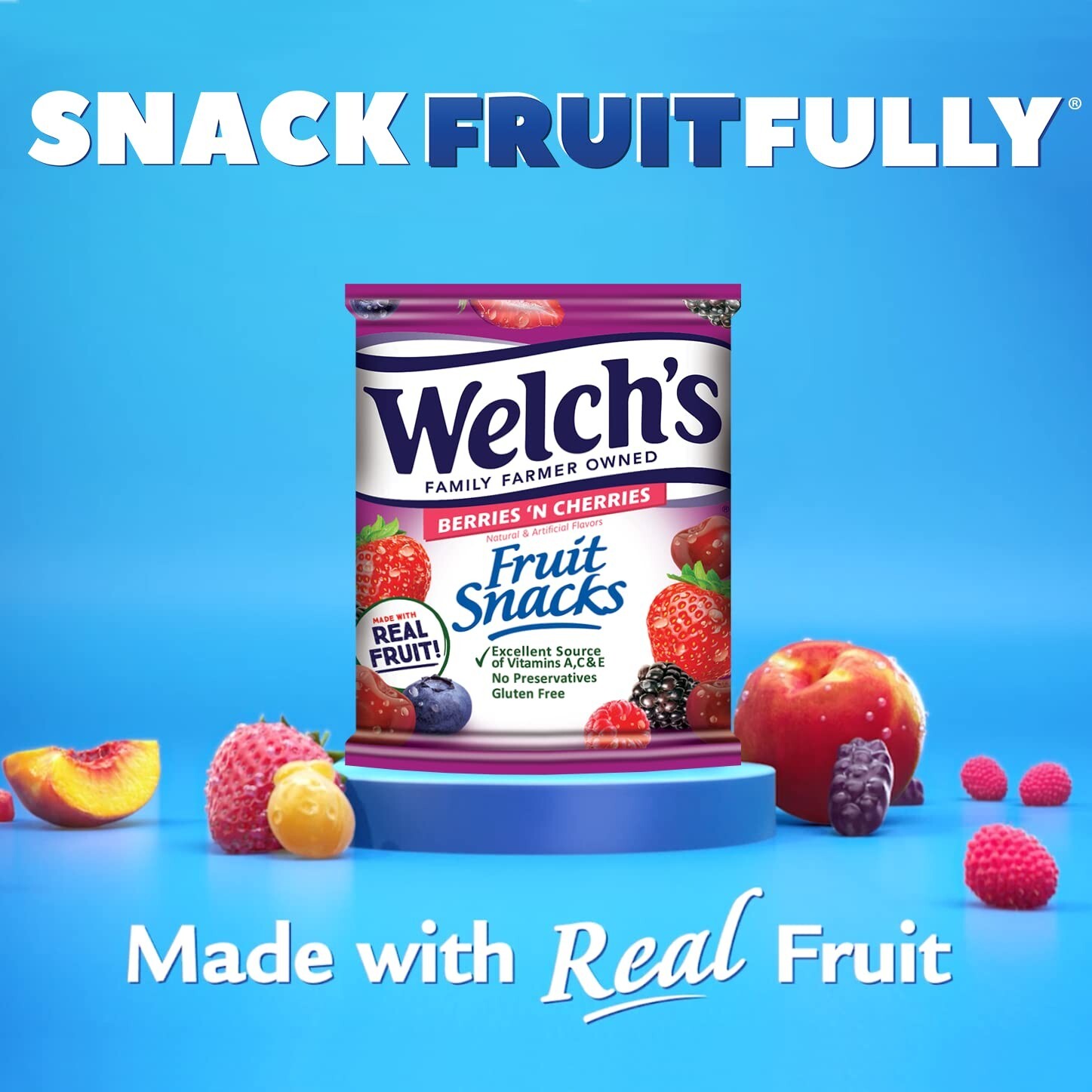 Welch’s Fruit Snacks, Berries ‘n Cherries, 0.8 oz (Pack of 40)