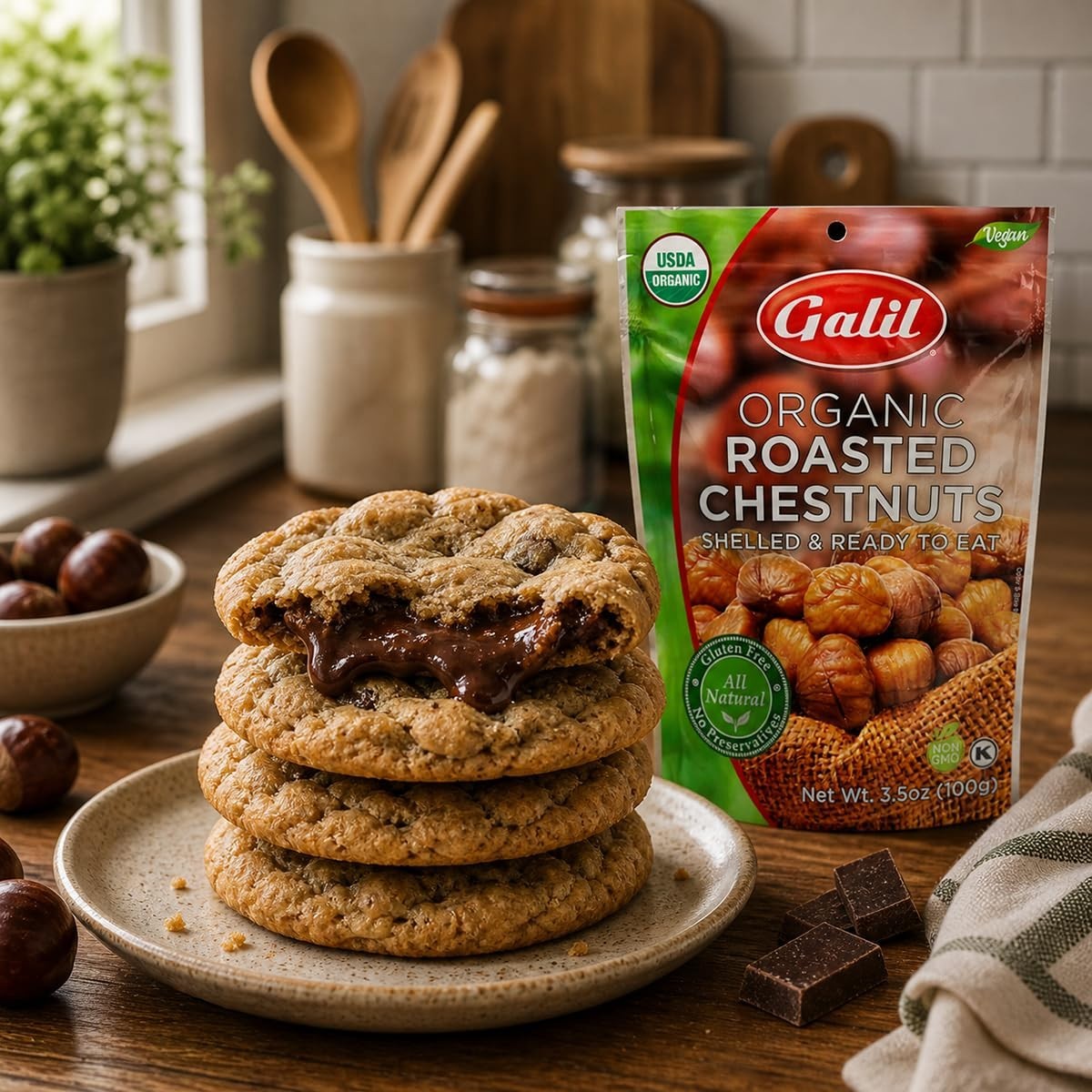 Shelled Roasted Chestnuts 6 Pack Vegan Gluten Free Snack Bags