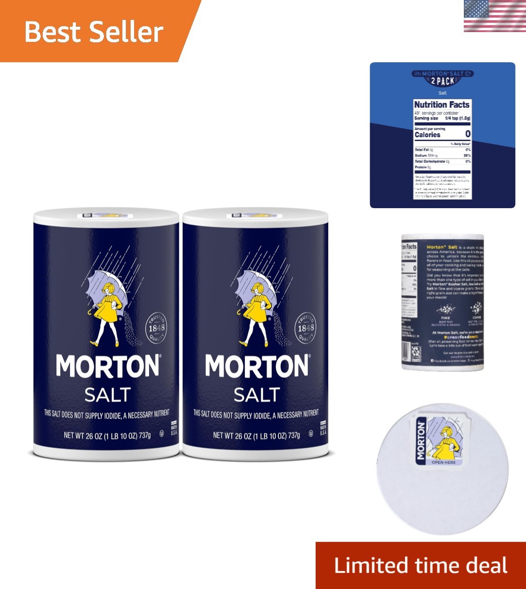 26 oz Non-Iodized Salt 2-Pack – Elevate Your Cooking with All-Purpose Seasoning