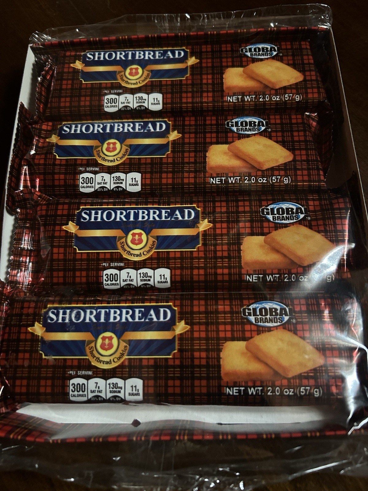 12 Packs Global Brands Scottish Style SHORTBREAD Cookies- 24 oz Total