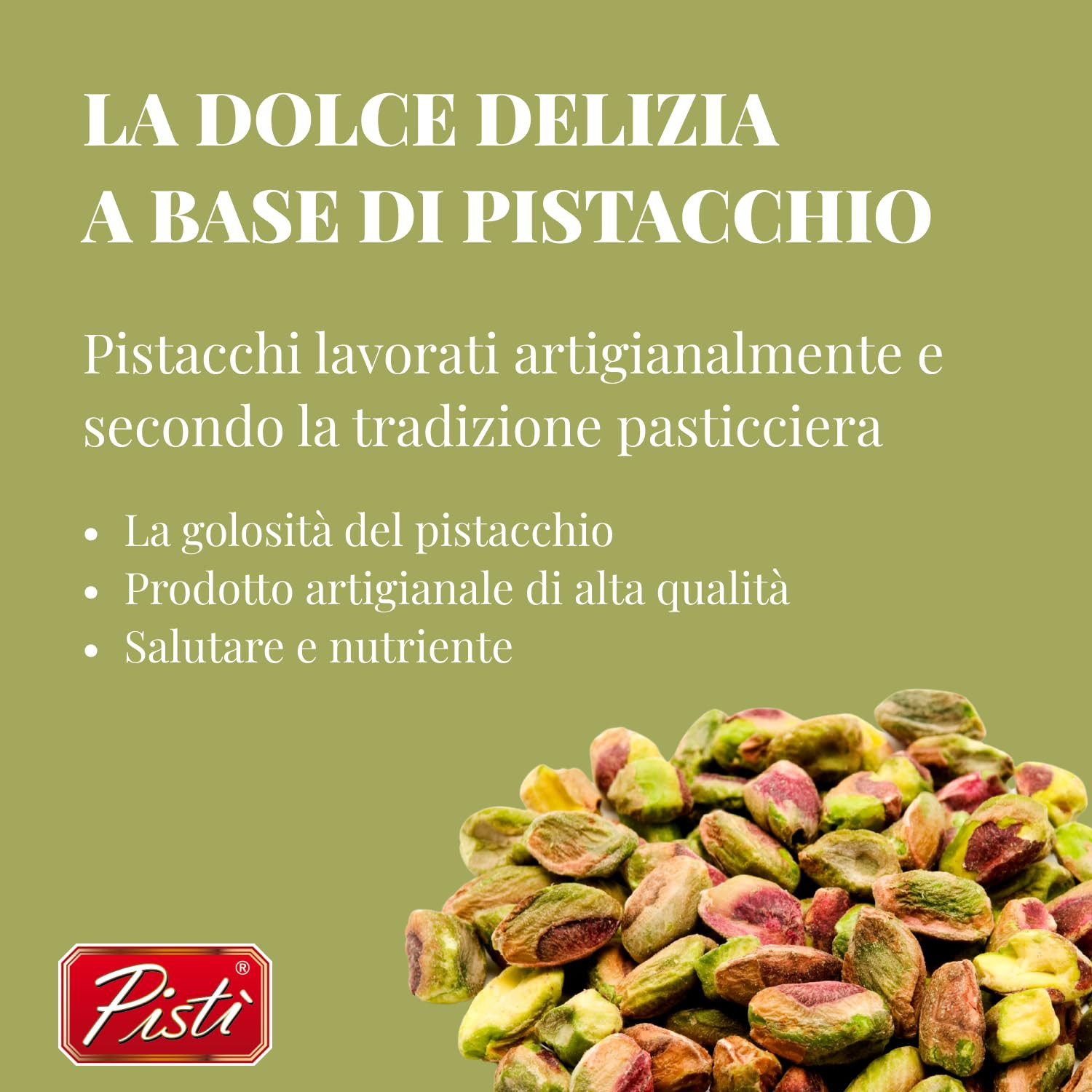 Pisti Cream of Pistachio – 21.2Oz Sicilian Artisanal Nut Spread