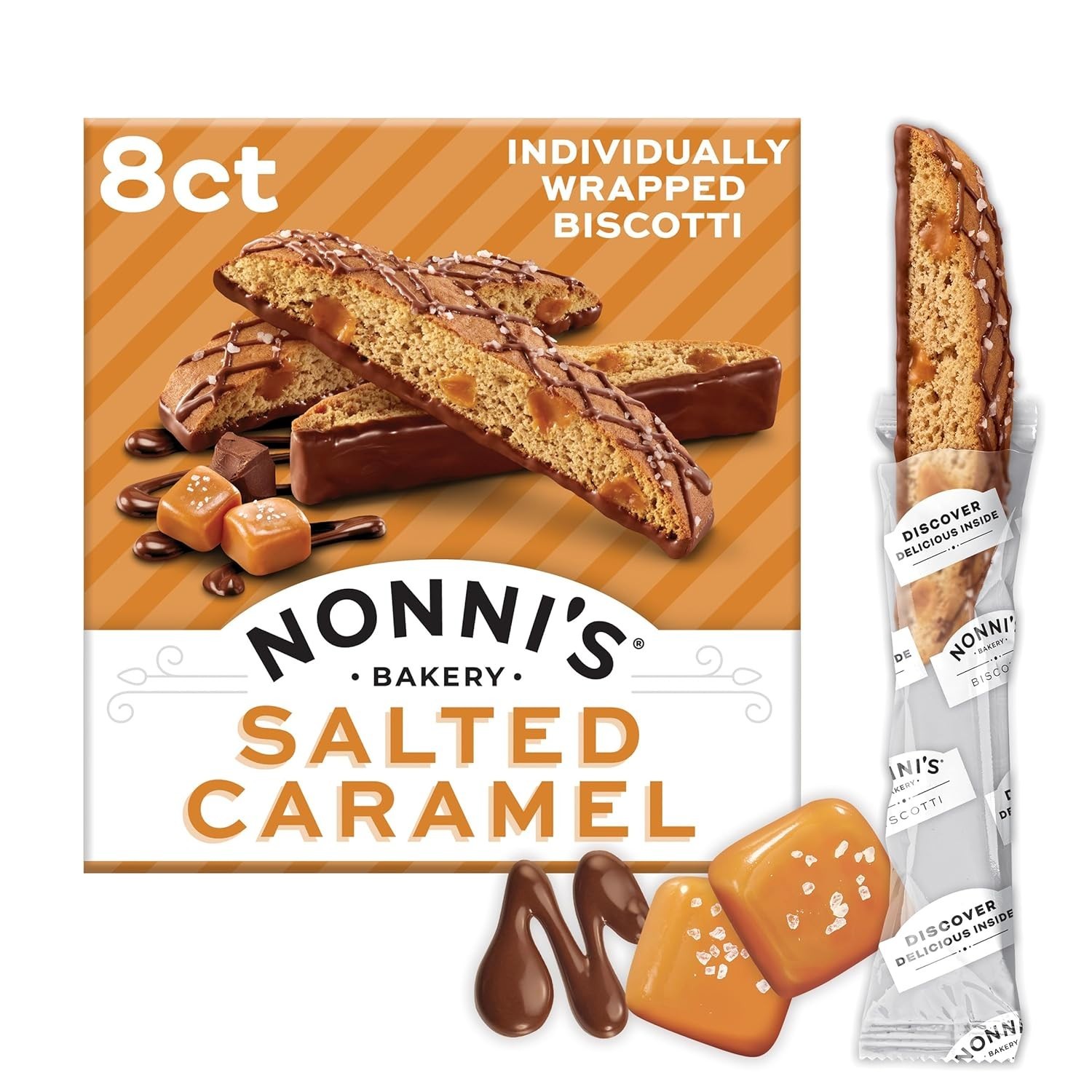 Gourmet Salted Caramel Biscotti – Individually Wrapped for Anytime Enjoyment