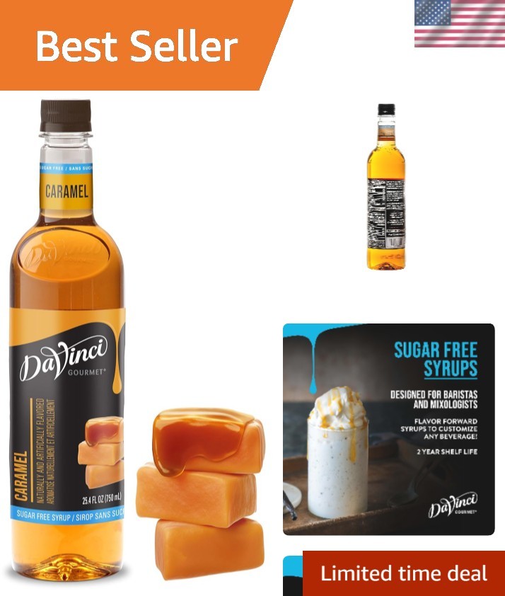 Delicious Sugar-Free Caramel Syrup 25.4 Oz – Sustainably Crafted Sweetener