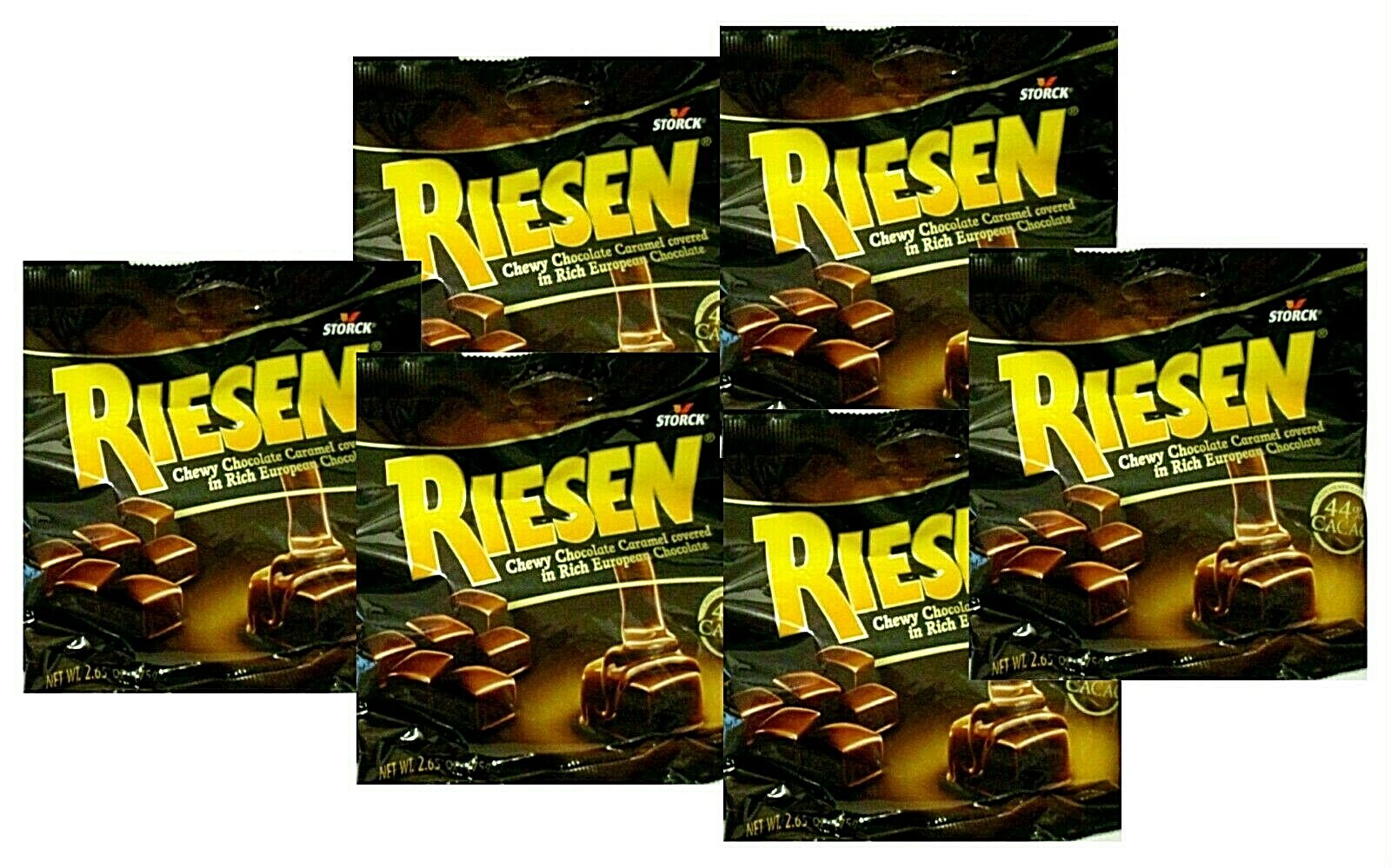 STORCK RIESEN Chewy Chocolate Caramel Candies Dark 44cao 2.65 oz Ea SEALED