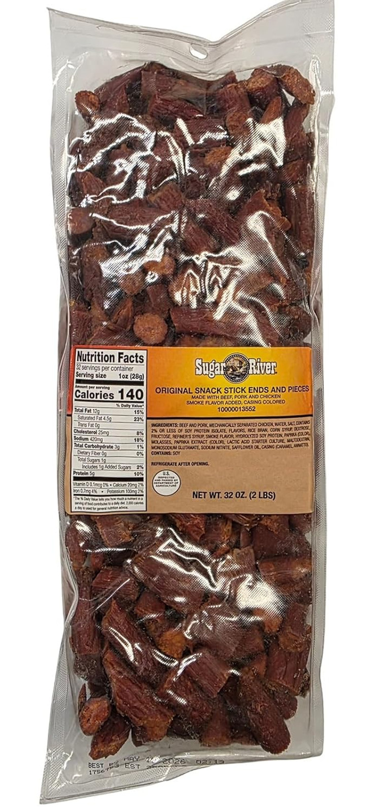 Meat Snack Links Sticks Ends & Pieces, 2Lbs (Original Snack Stick, NOT Vacuum Se