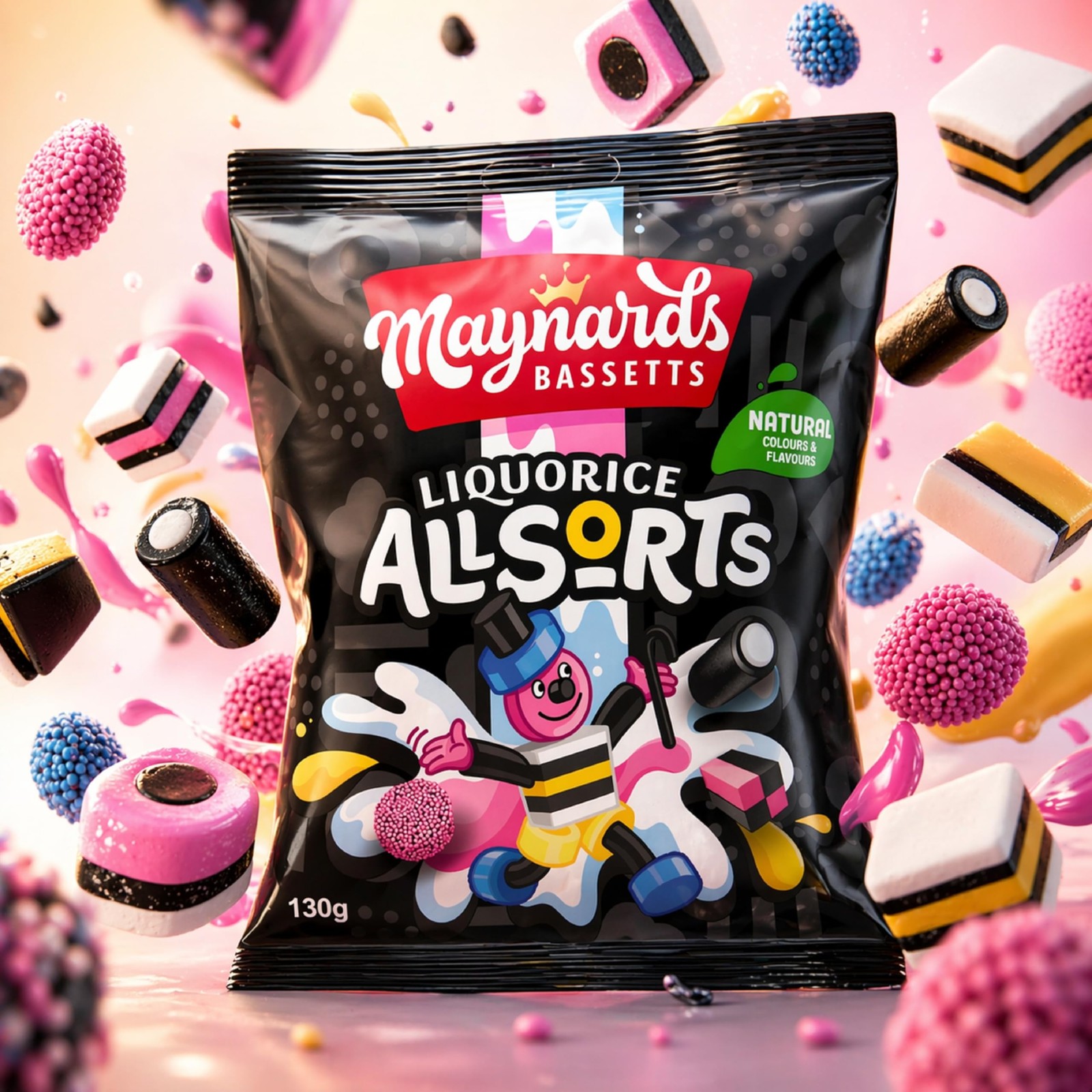Bassetts Liquorice Allsorts 130g – Assorted Sweets (Pack of 4)