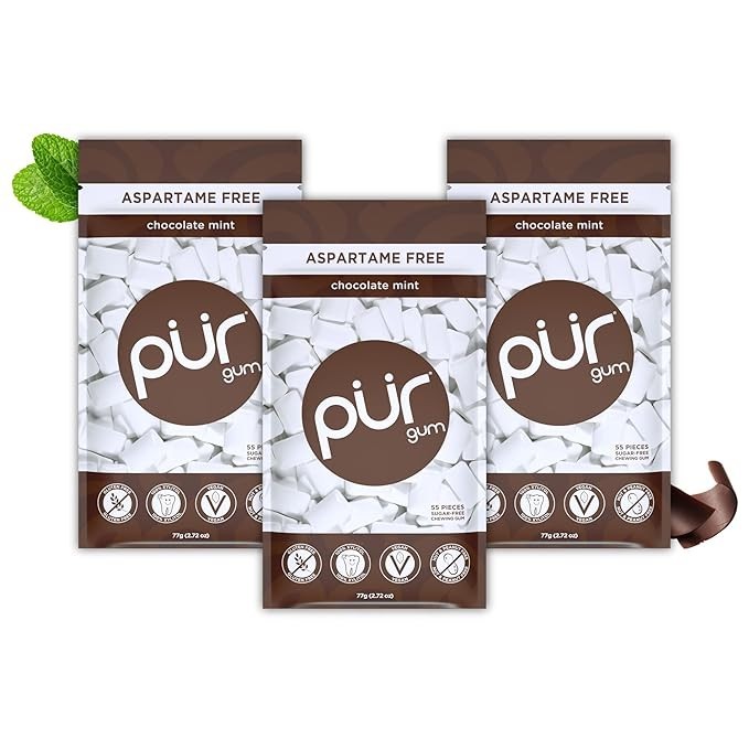 PUR Gum Aspartame Free Chewing Gum 100% Xylitol Natural, 55 Ct (Select Flavor)
