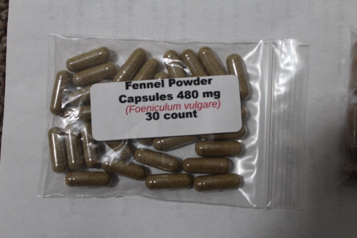 Fennel powder capsules (Foeniculum vulgare) 480mg – 30 count