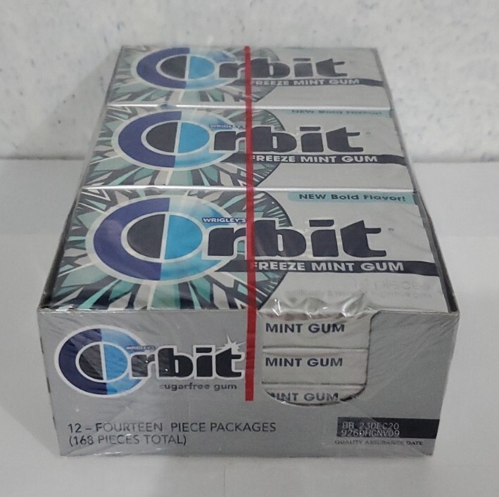 (**DECEMBER 2020**) 1 Box Orbit Freeze Mint Chewing Gum 144 Pieces Orbit Gum