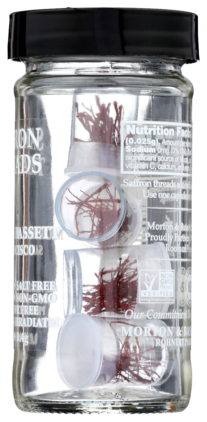 MORTON & BASSETT SAFFRON THREADS 0.01 OZ, 0.4 G, ALL NATURAL – BEST BY: FEB 2030