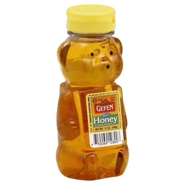 Gefen 100% Pure Clover Honey Bear, 12oz (4 Pack) – Natural Sweetener, Kosher