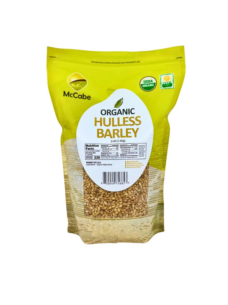 McCabe Organic Hulless Barley 3lbs, USDA & CCOF Organic Certified