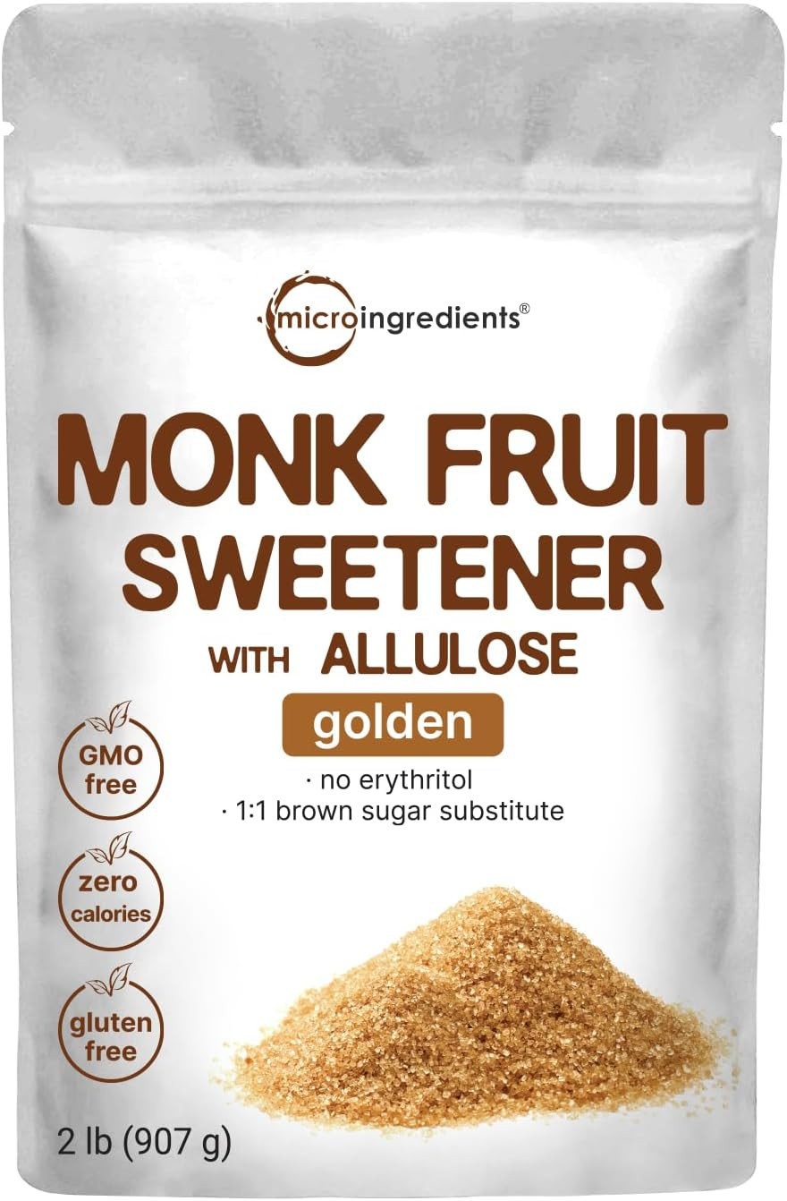 Micro Ingredients Golden Monk Fruit Sweetener with Allulose Sugar Substitute 2lb