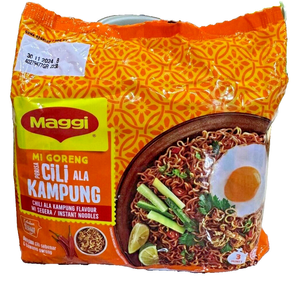 Maggi Mi Goreng Instant F/Noodles Chili Ala Kampung Flavour 5’s x 77g – 3 Packs