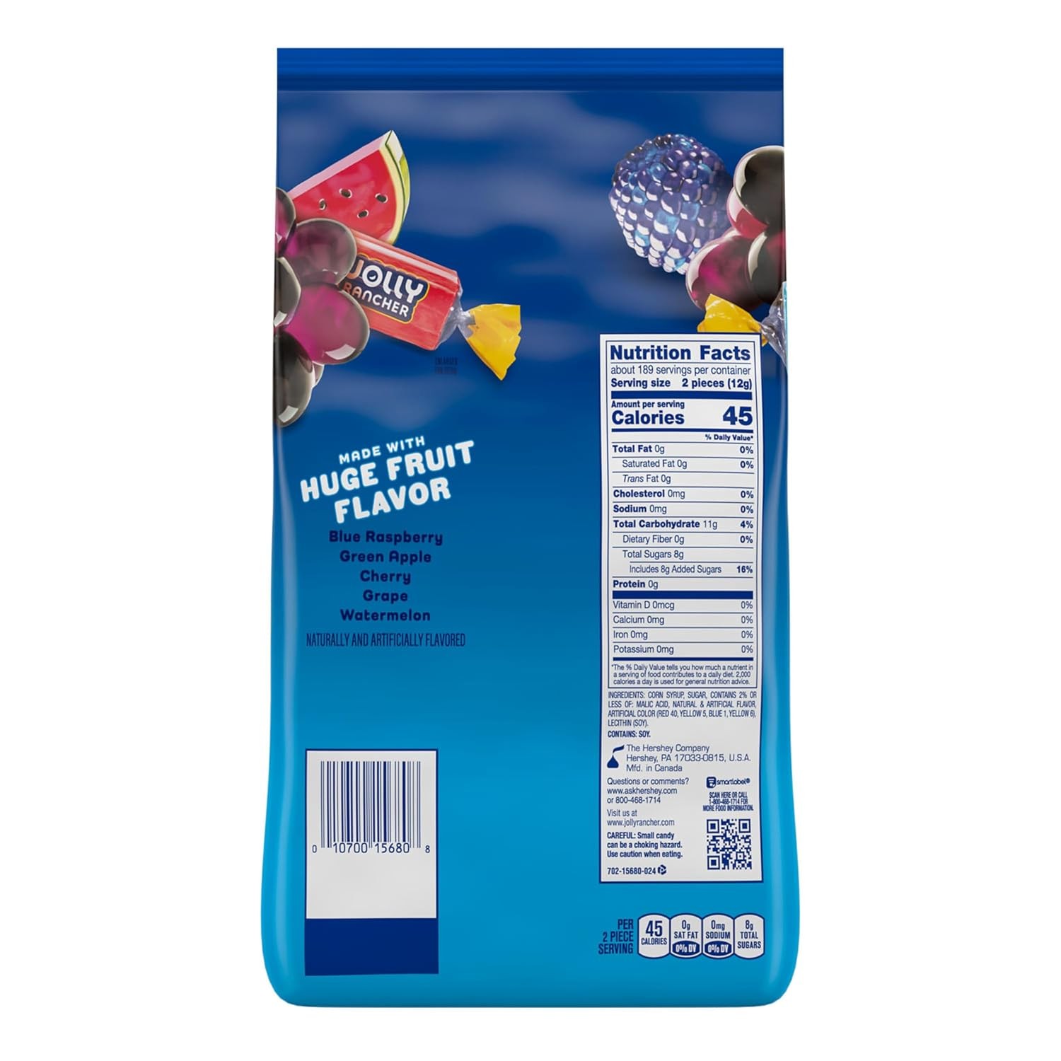 JOLLY RANCHER HARD CANDY Assorted Fruit Flavored Candies Bulk Bag 5-LB 360-PCS