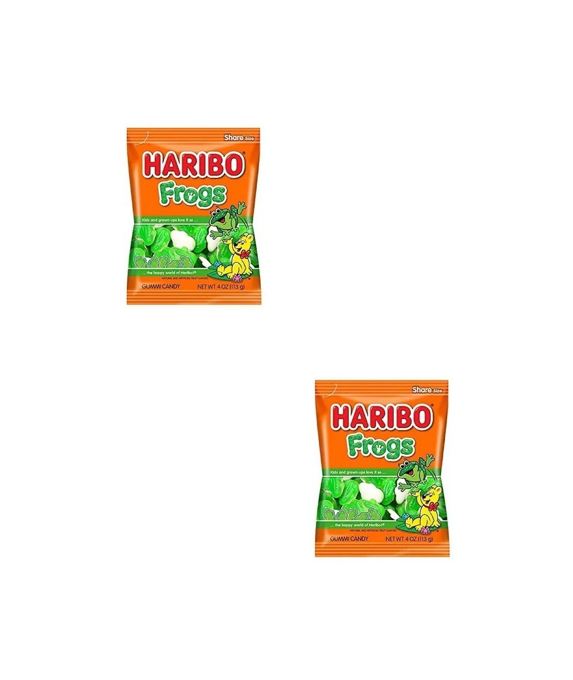 Haribo Gummi Candy, Frogs Gold-Bears, 4 Oz Each, Pack of 2