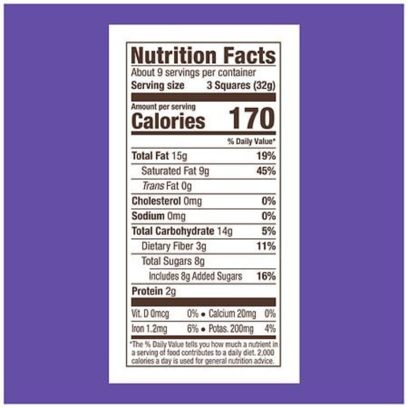 72% Cacao Dark Chocolate Squares Bag 10.5 OZ