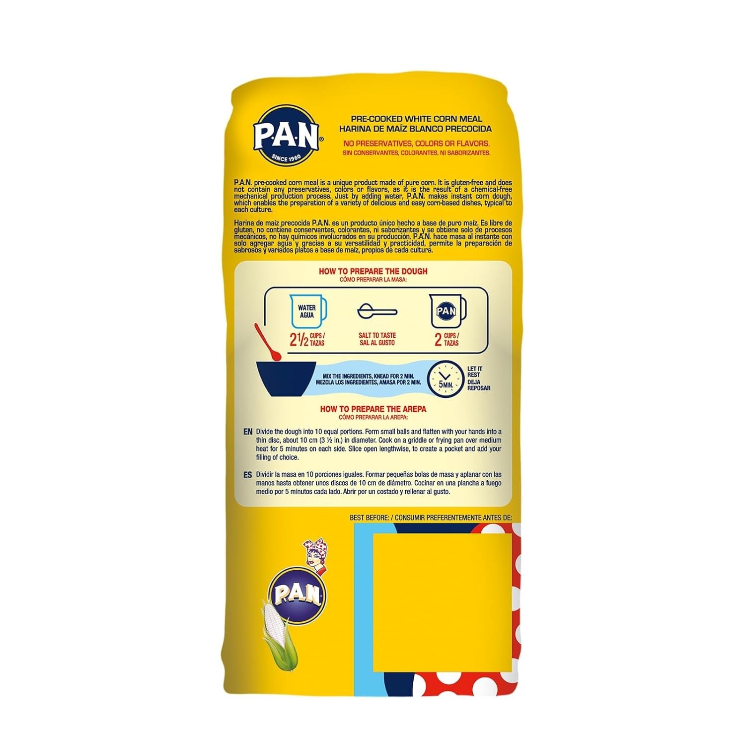 Gluten Free White Corn Meal – Pre-Cooked for Authentic Arepas 35.27 Oz