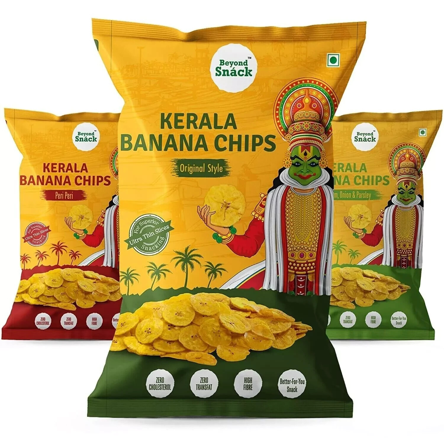 Beyond Snáck Kerala Banana Chips 3 Pack Combo, 300g Free Shipping World Wide
