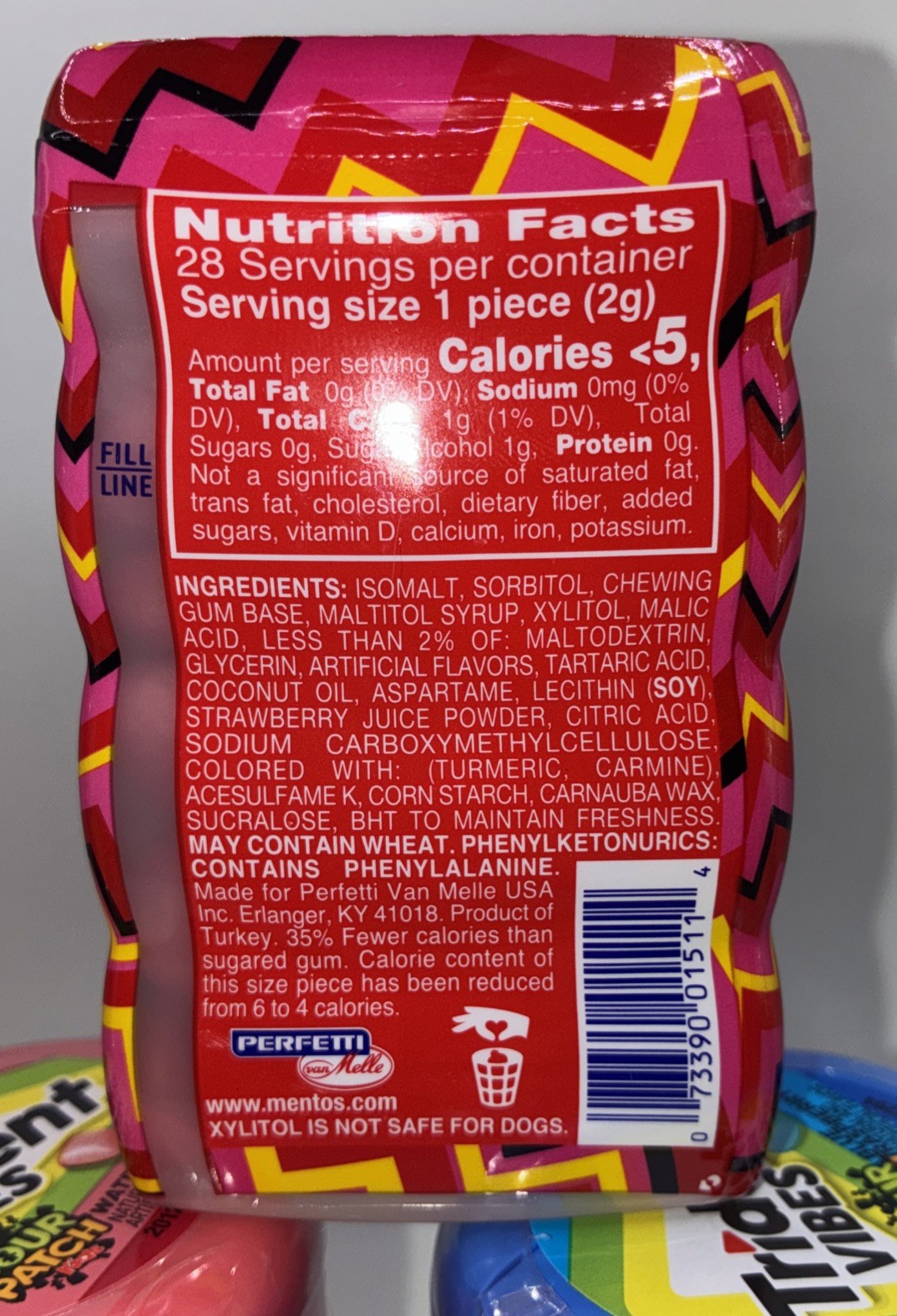 🍭LOT Mentos & Trident Sour Grape,Strawberry,Watermelon Gum 6 Bottles Sugar Free