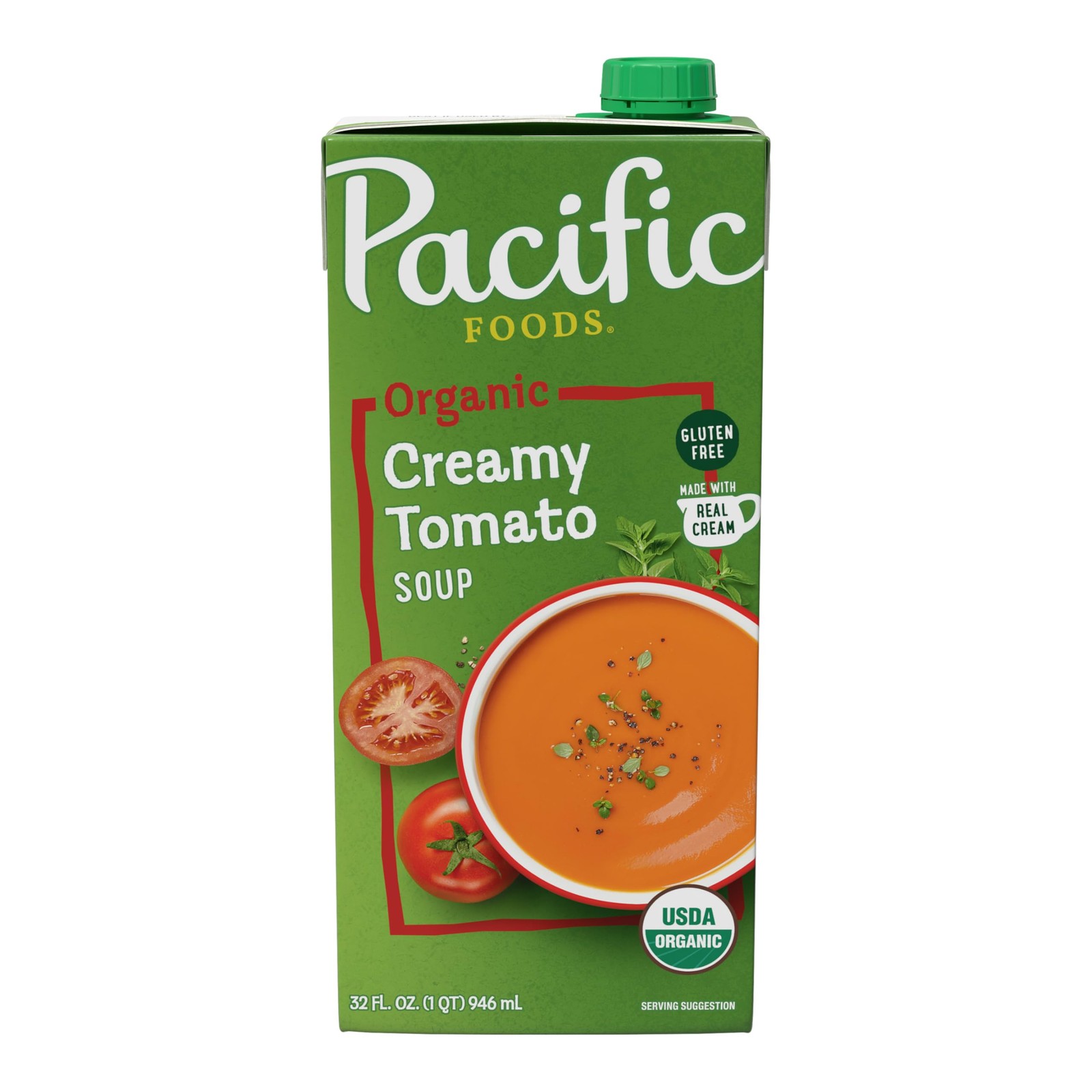 Pacific Foods Organic Creamy Tomato Soup, 32 32 Fl Oz (Pack of 1), No Color
