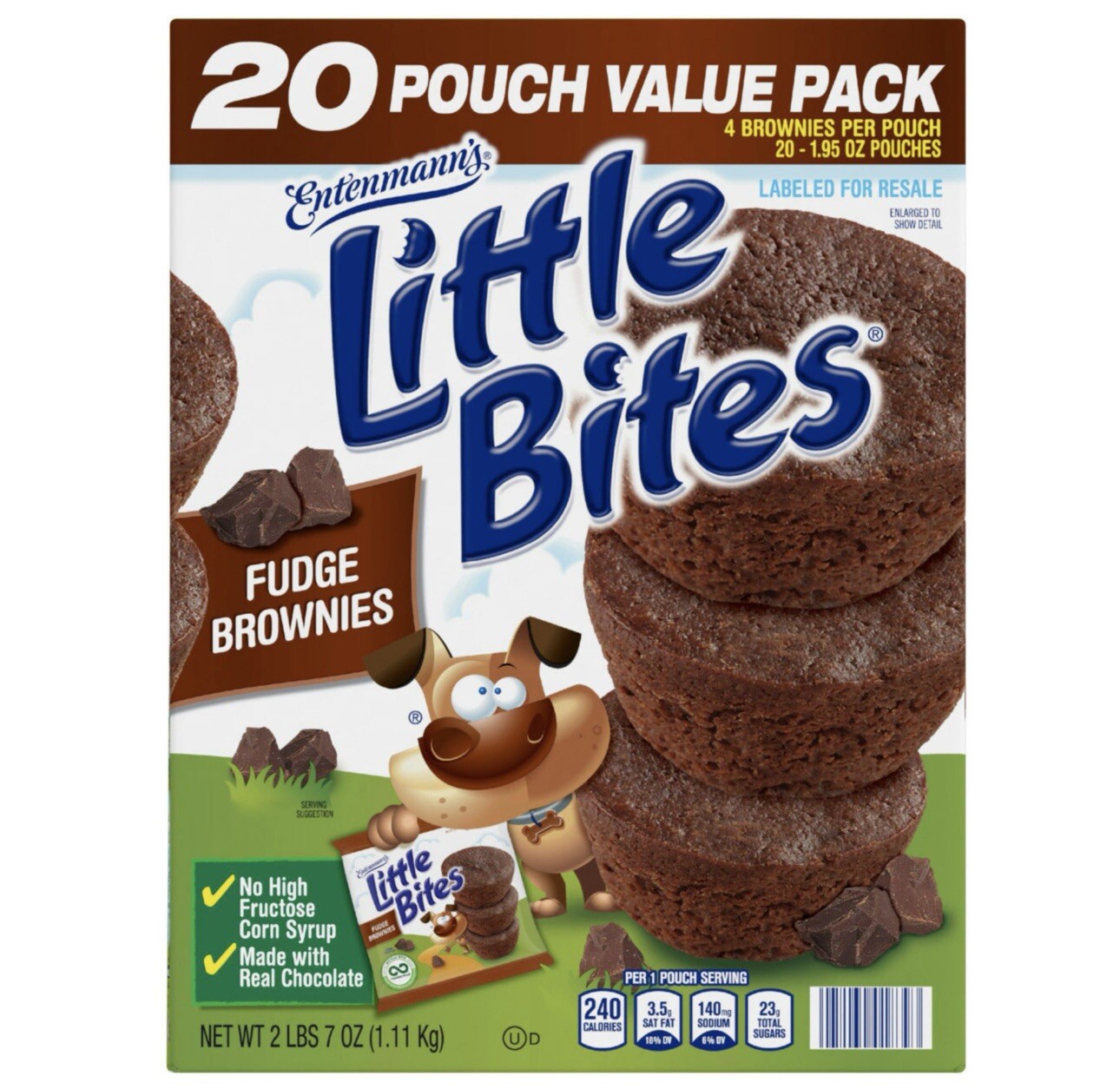 Entenmann’s Little Bites Fudge Brownie Mini Muffins | 1 Pack (20 Pouches Total)