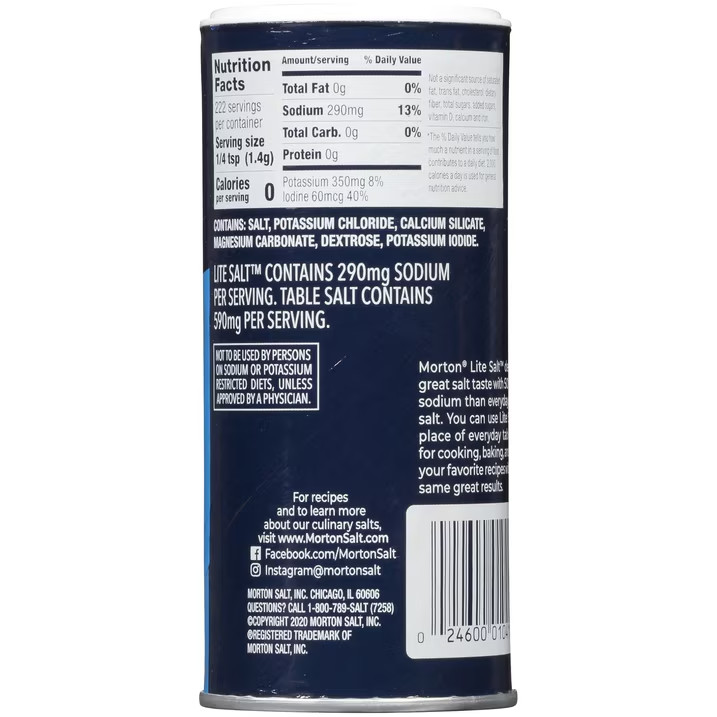 (3 pack) Morton Lite Salt Low Sodium Salt Alternative 11 oz