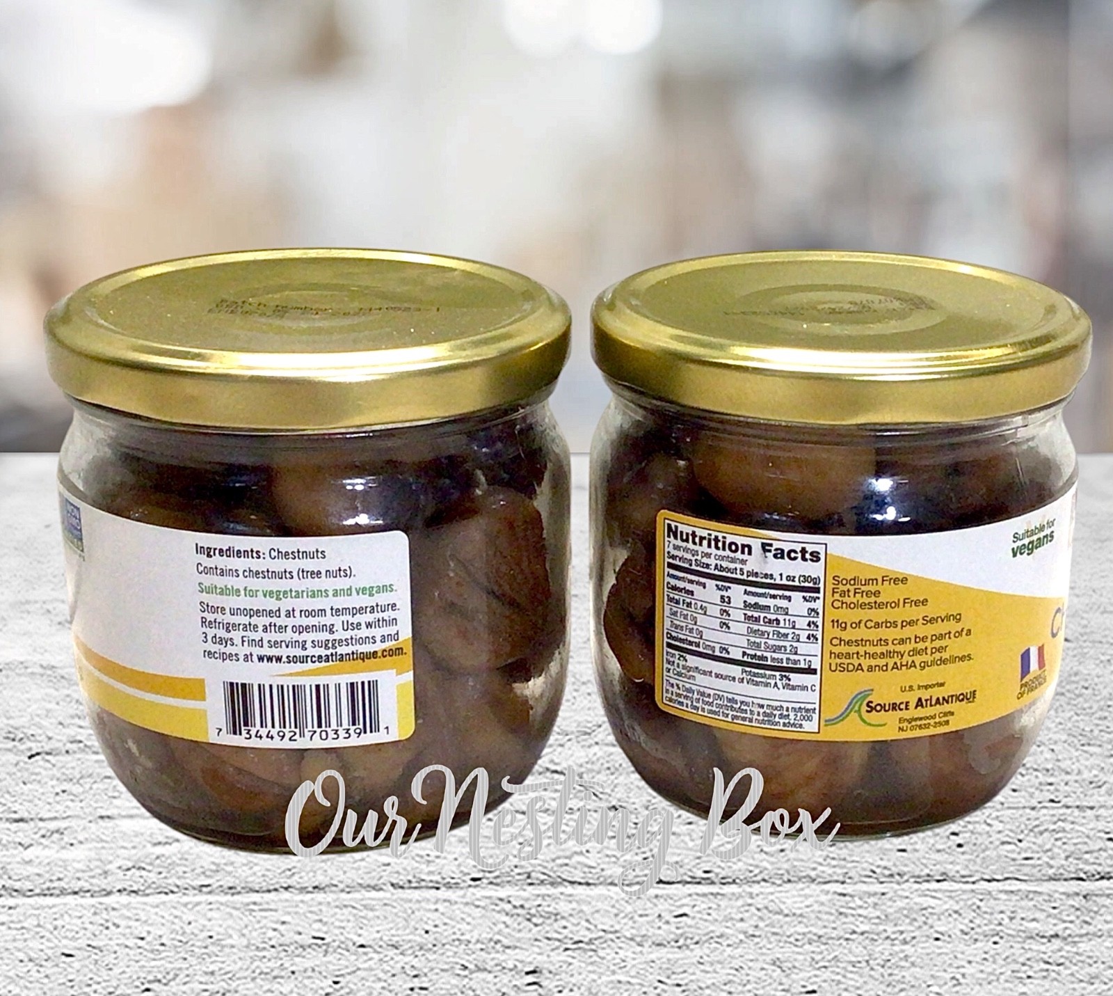 2 La Forestiere Whole Roasted Peeled Chestnuts, 7.4 oz Jar