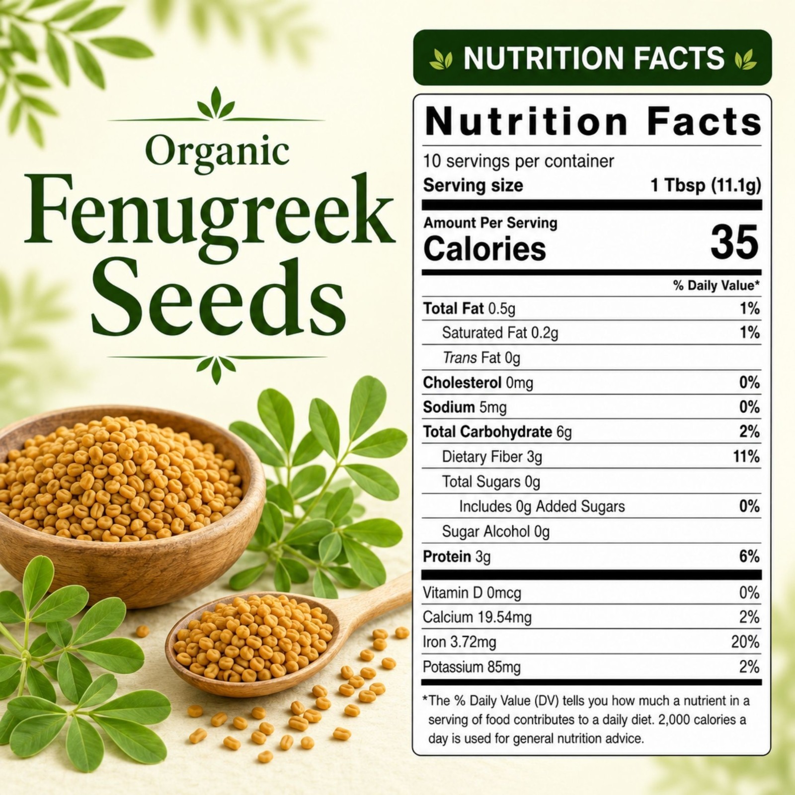 Spicy Organic Fenugreek Seeds 3 lbs | USDA Organic