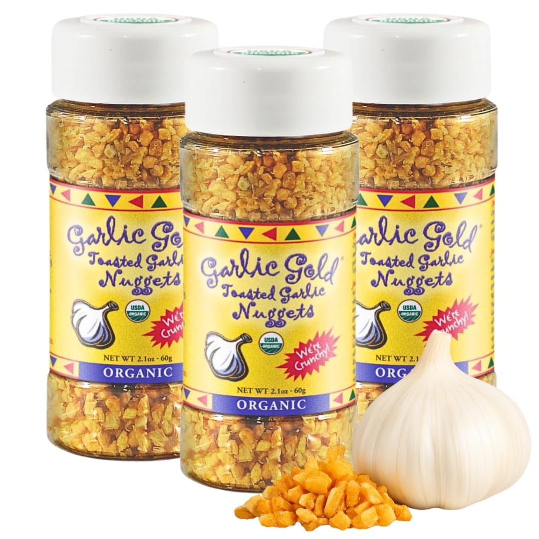 Garlic Gold Toasted Nuggets, Crunchy Roasted Garlic Seasoning, USDA Certified…