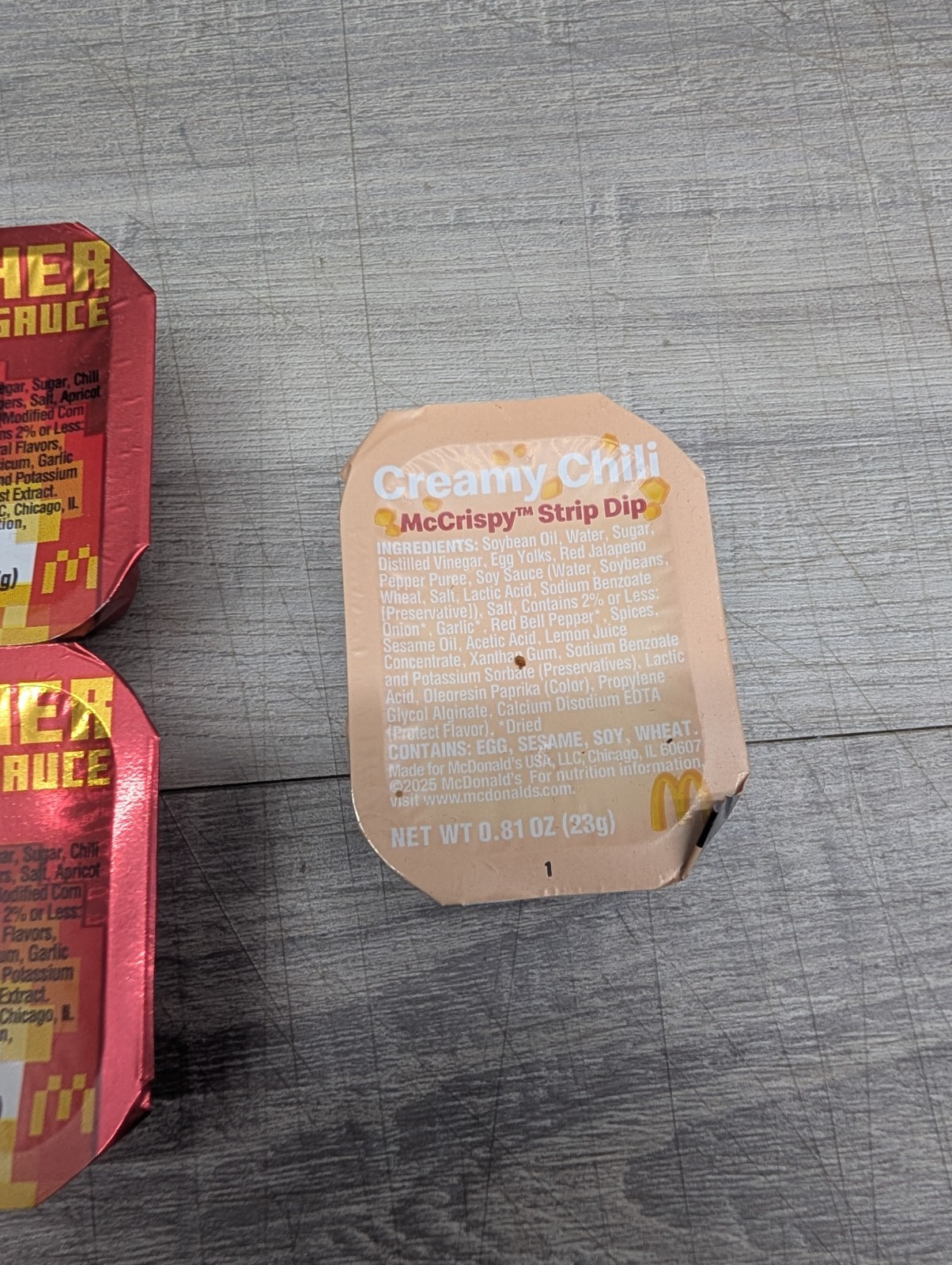 Lot of 5 McDonald’s Dipping Sauce. 3 Different Flavors. Hot Honey, Nether.