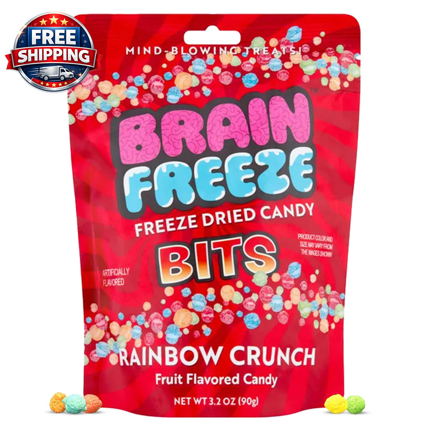 Rainbow Crunch Freeze Dried Candy Bits – 3.2 Oz Bag (Pack of 1) – Sweet and Sour