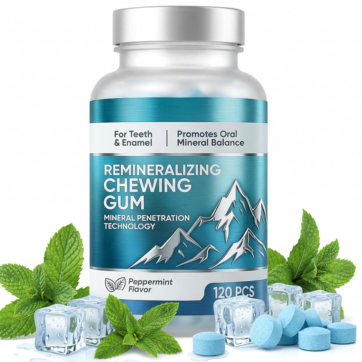 120pcs Hydroxyapatite Remineralizing Gum Sugar Free Enamel Repair Mint Xylitol