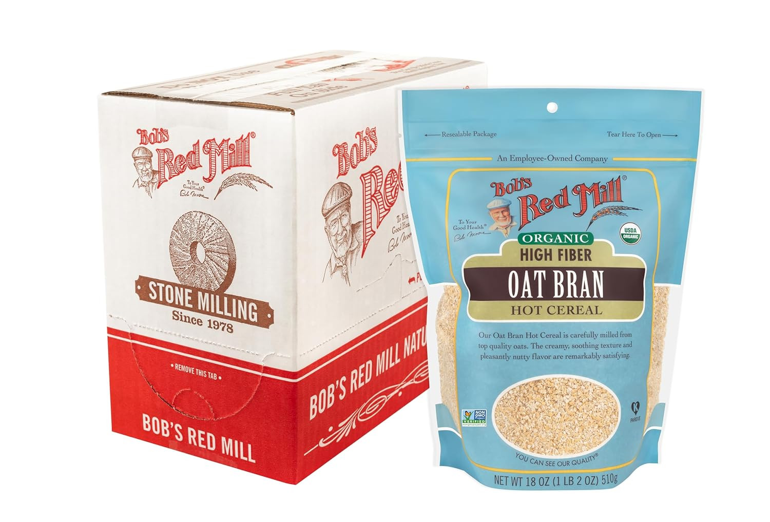 Organic Oat Bran, 18Oz (Pack of 4) – Non GMO, Vegan, Kosher