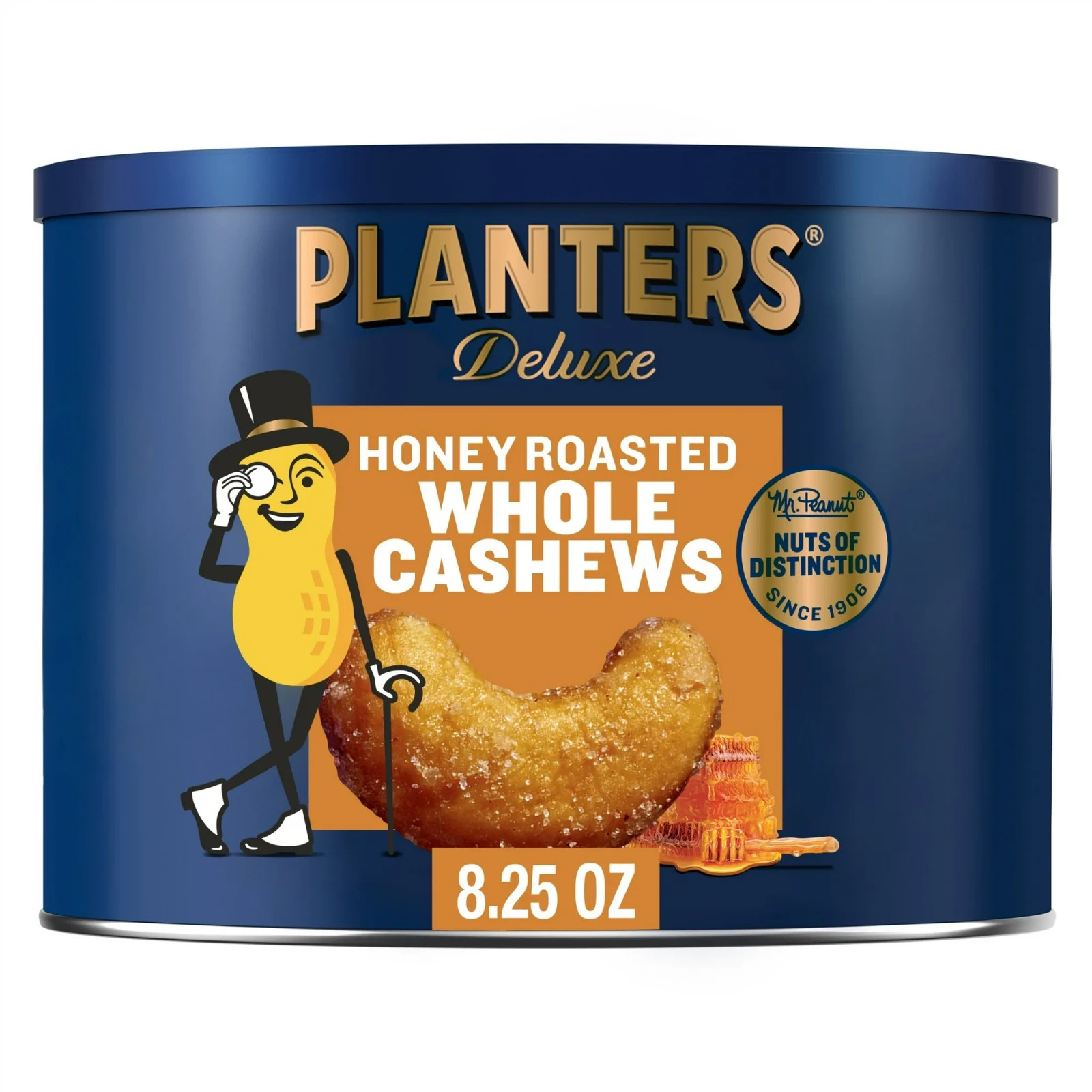 ⭐ PLANTERS Deluxe Honey Roasted Whole Cashews 8.25 oz – Sweet & Salty Snack – Pl