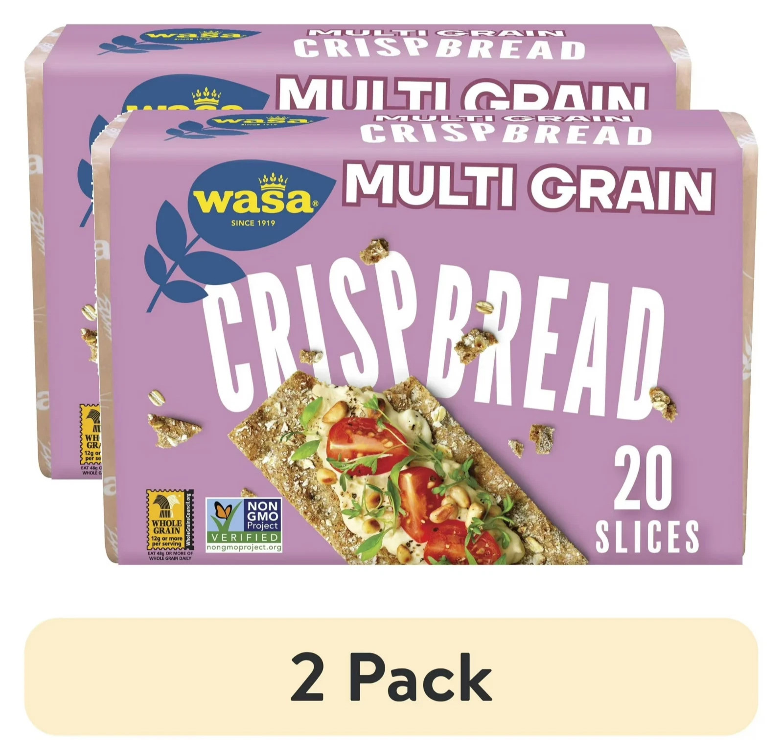 (2 pack) Wasa Multi Grain Crispbread, Multigrain Crackers, Fat Free, 9.7 oz