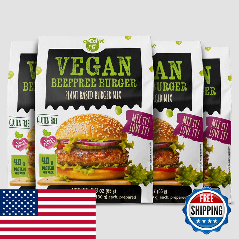 Creative Pea Beeffree Burger Mix 4-Pack Plant-Based Patties High-Protein