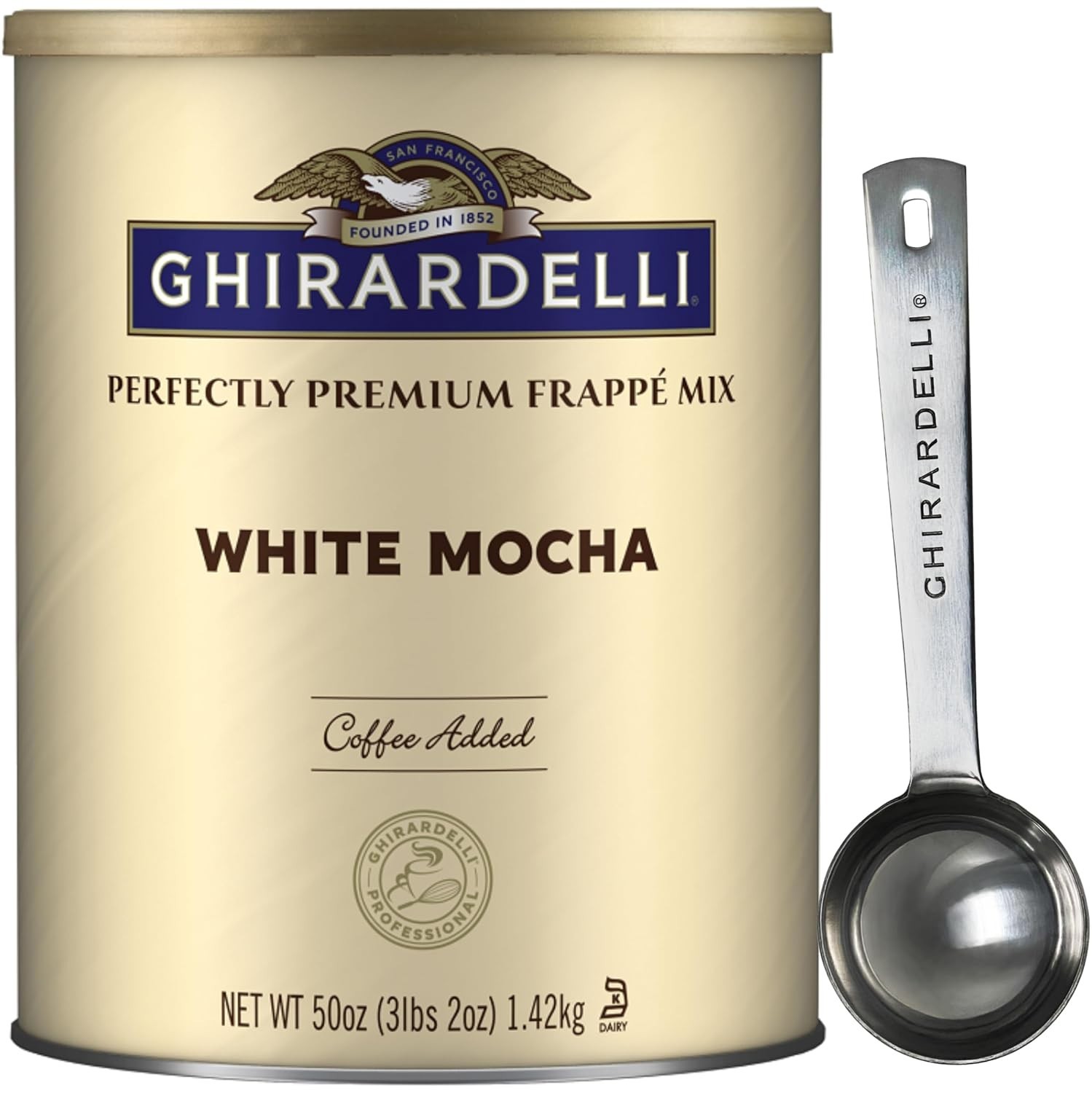 Ghirardelli White Mocha Premium Frappé Mix, 3.12 lb Can x 2