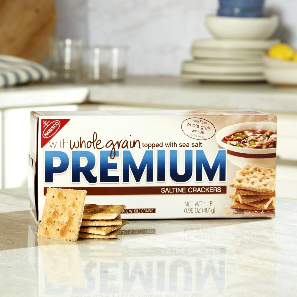 3 Pack Saltine Crackers with Whole Grain Wheat Lunch Snacks 1.06 lb
