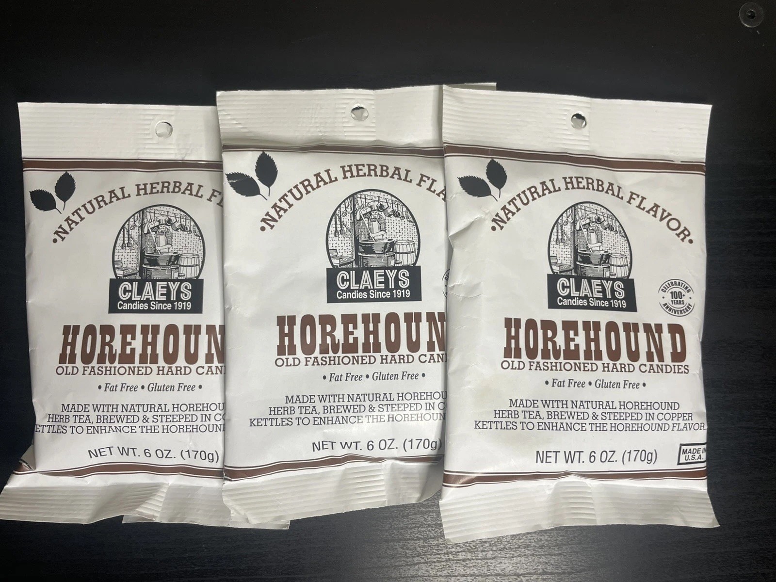 Claeys Horehound Hard Candies, 3 – 6 Oz Candy Bags , exp 12/27