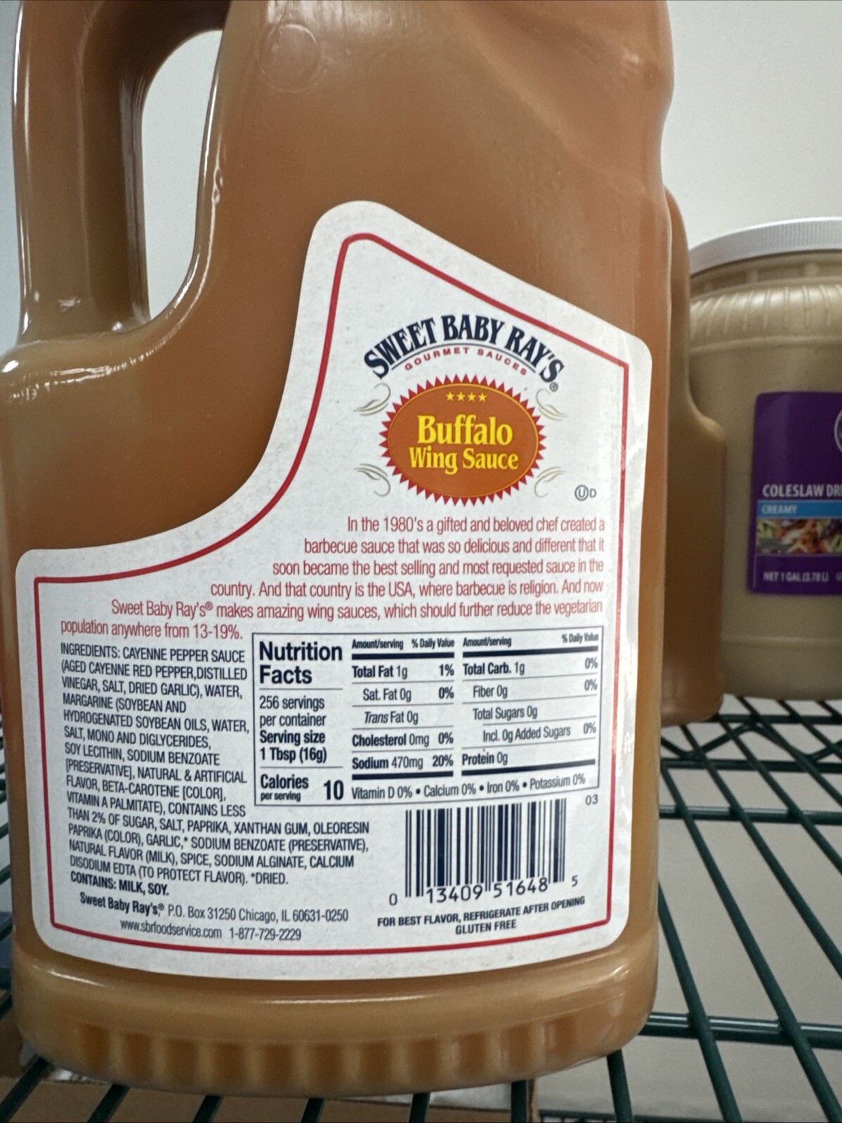 Sweet Baby Ray’s 1 Gallon Buffalo Wing Sauce(please Check Date)