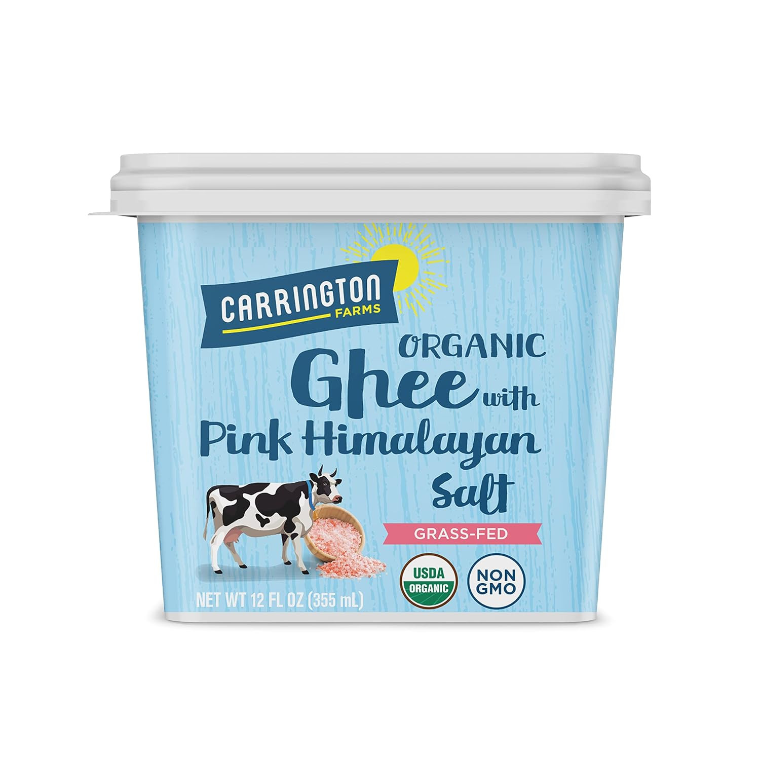 USDA Certified Organic Grass Fed Ghee with Himalayan Salt, 12Oz,