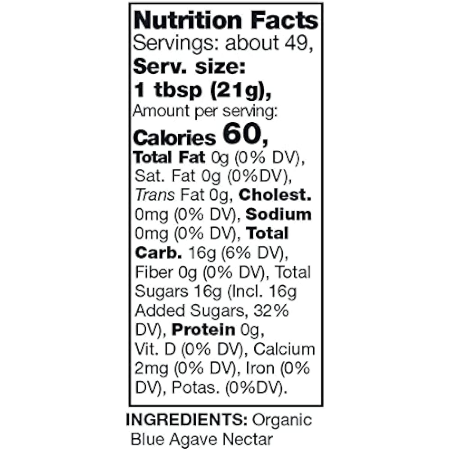 KIRKLAND SIGNATURE Organic Blue Agave two bottles, Sweetener 72 Ounce