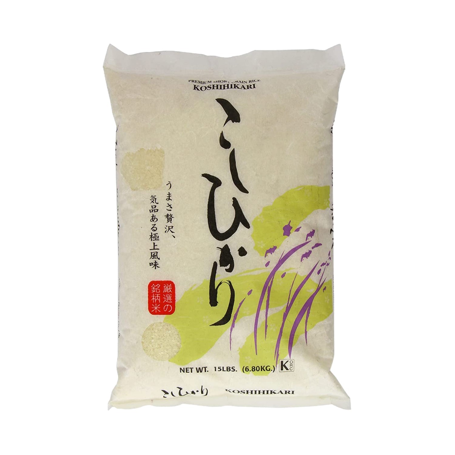 Pearly White Koshihikari Sushi Rice, Quality, 15 lbs