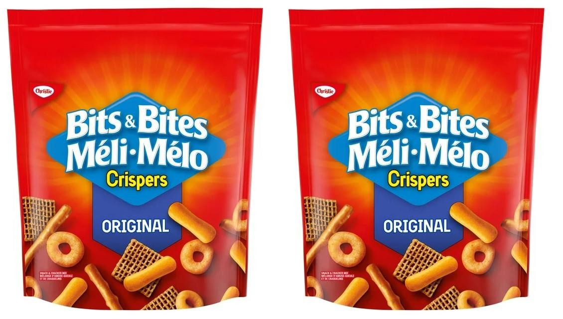 Crispers Bits & Bites Original Snack and Cracker Mix, 145g (2 Pack)
