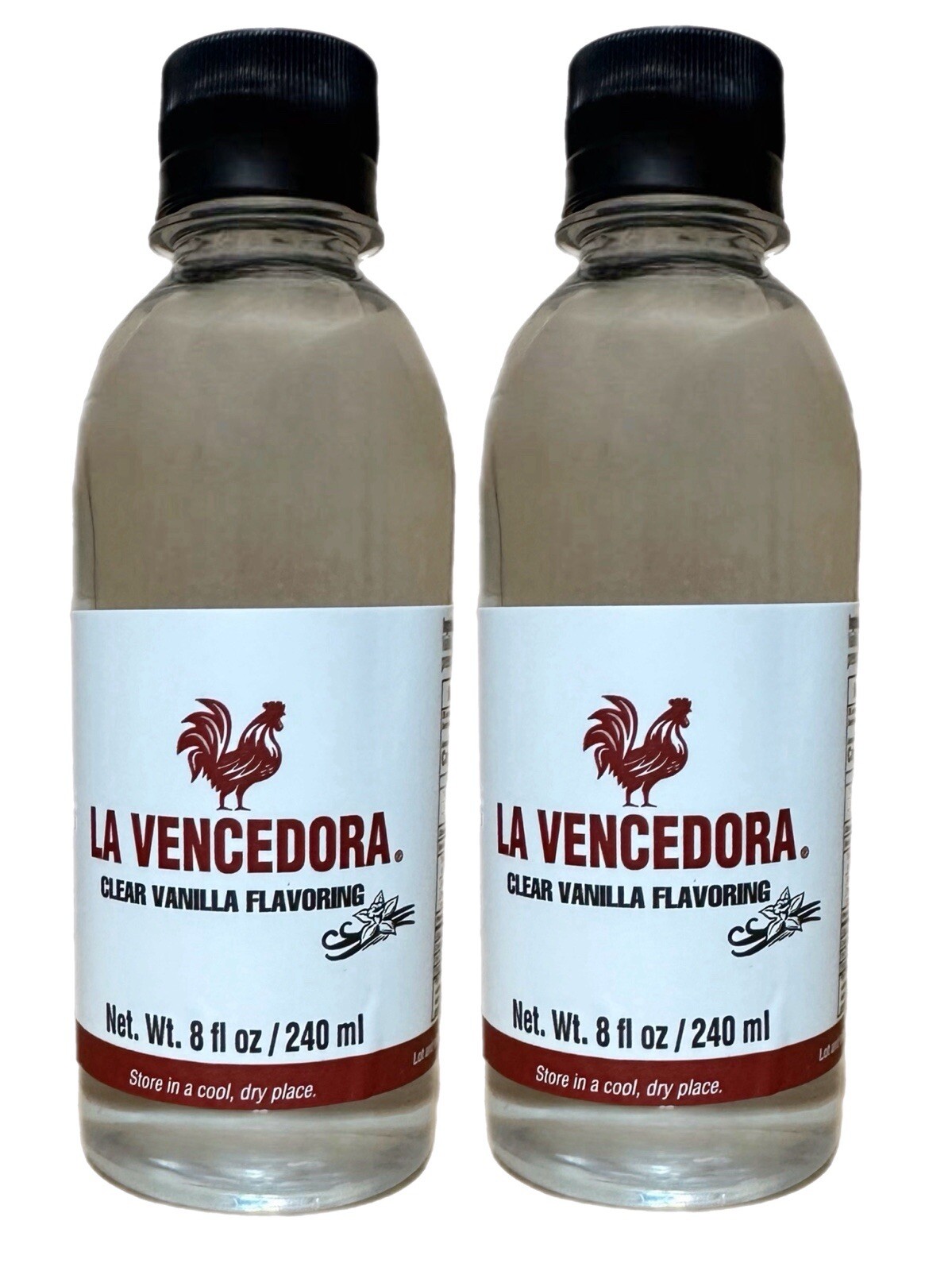La Vencedora Mexican Vanilla Flavoring New Presentation Clear 8oz. Pack of 2