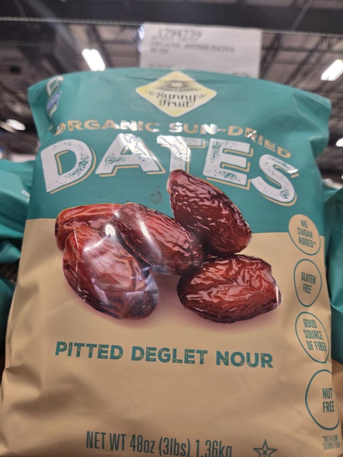 2-Pack Sunny Fruit Organic Dried Whole Pitted Dates, 48 Oz Each