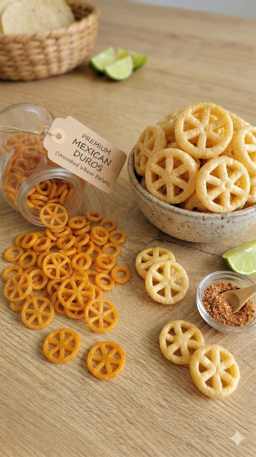 Mexican Duritos Pinwheels Wheat Fried Snacks Chicharrones Rueda Harina 1lb